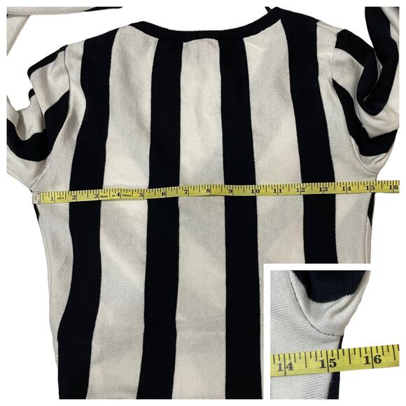 Topshop Striped Side Tie Knit Top - Navy/White - US 2 - Picture 4 of 14